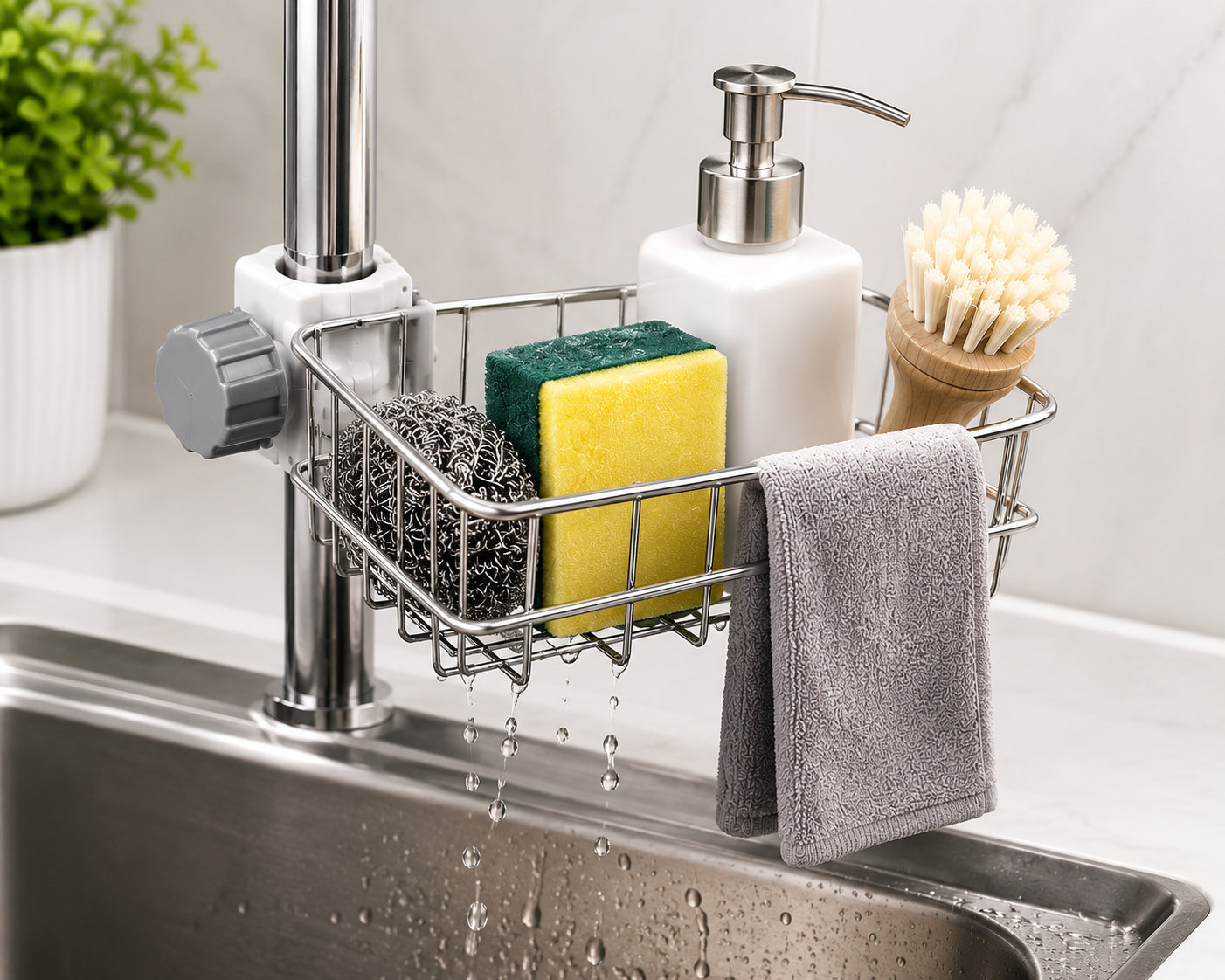 Aurevia Stainless Steel Faucet Sink Organizer