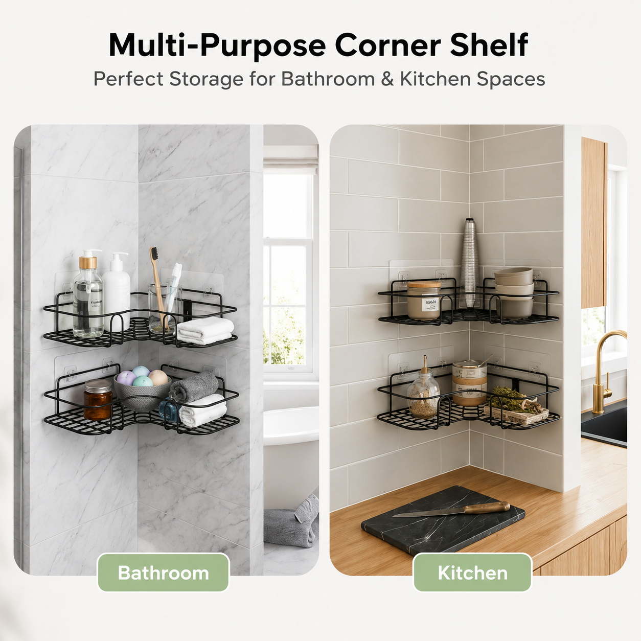 Premium Corner Shower Organizer | Bathroom Storage Shelf