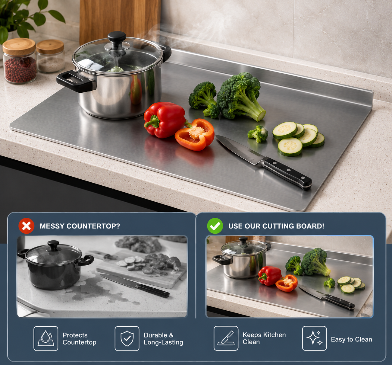 Premium Stainless Steel Cutting Board