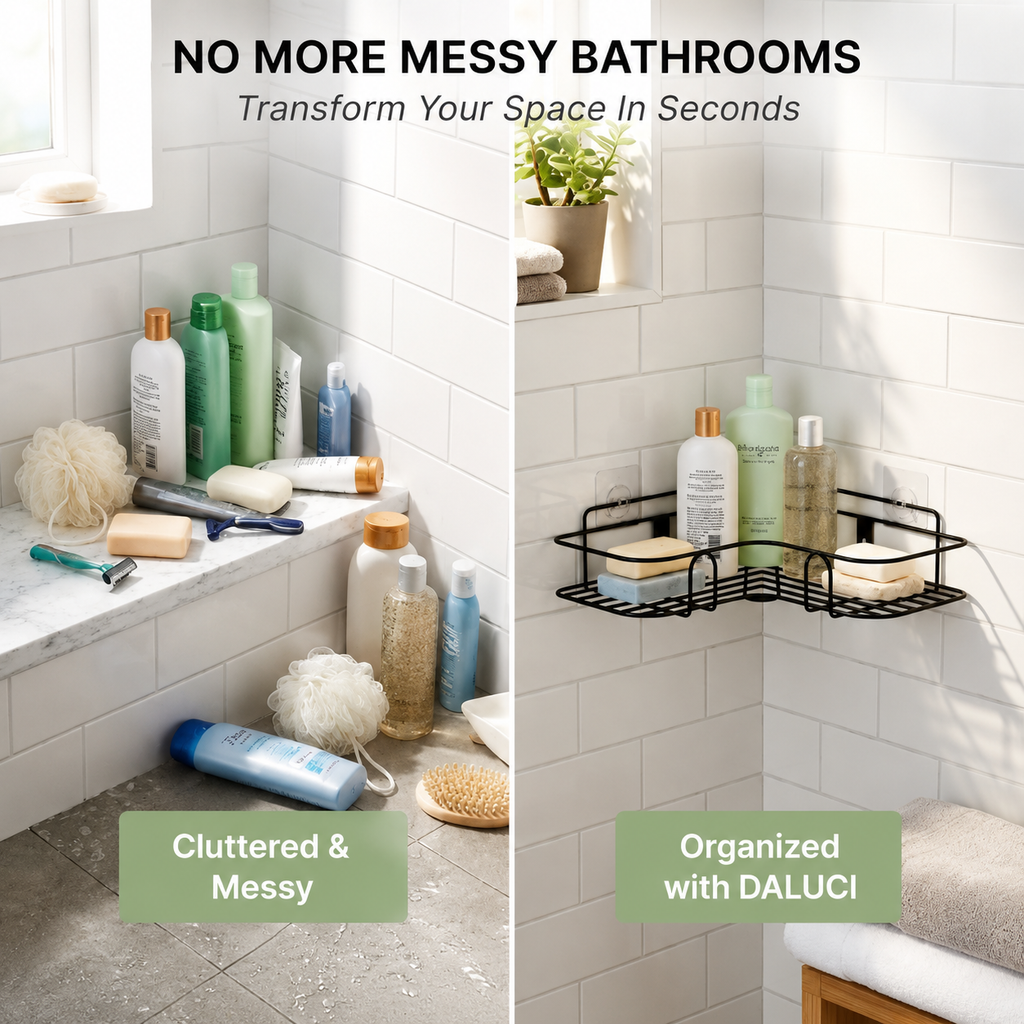 Premium Corner Shower Organizer | Bathroom Storage Shelf