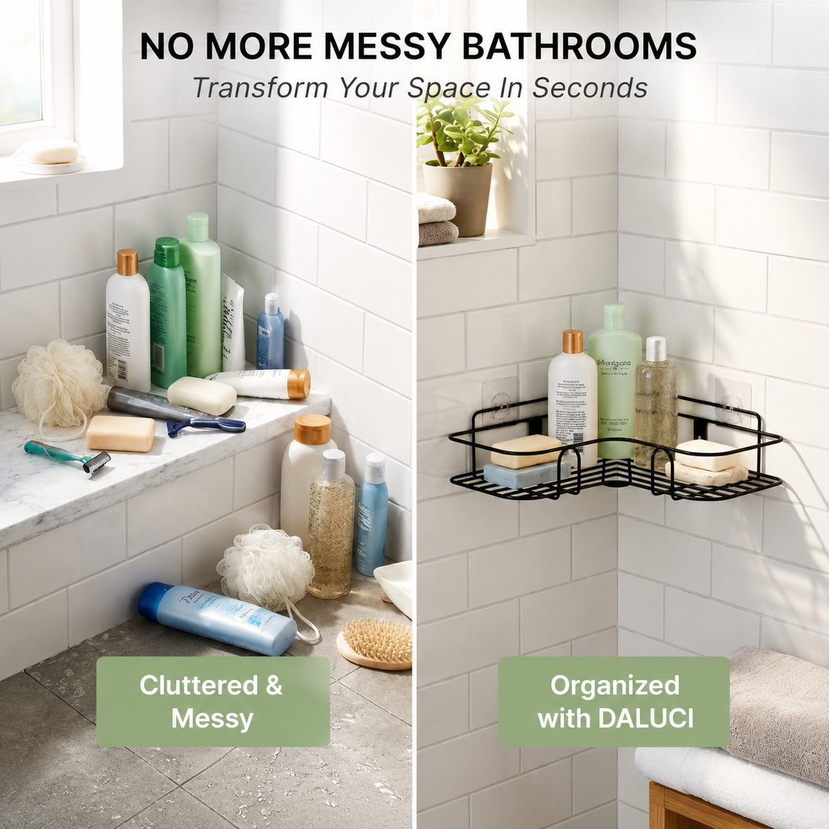 Premium Corner Shower Organizer | Bathroom Storage Shelf