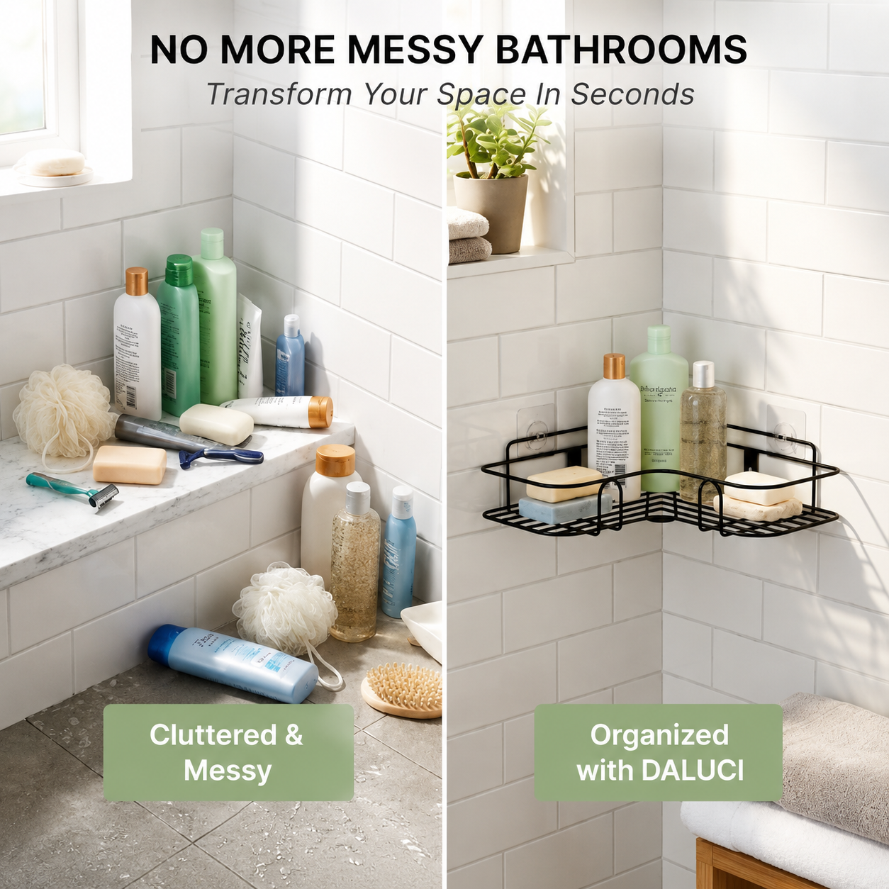 Premium Corner Shower Organizer | Bathroom Storage Shelf